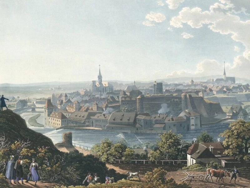 1801-Eduard Gurk - Eger. Veduta della città dal lato del vecchio castello